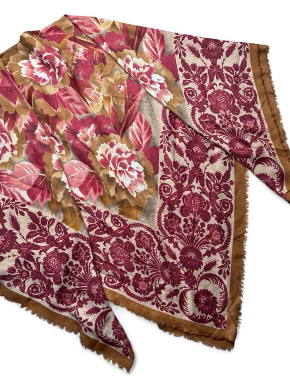 Oversized Floral Square Shawl Scarf Wrap 45x45